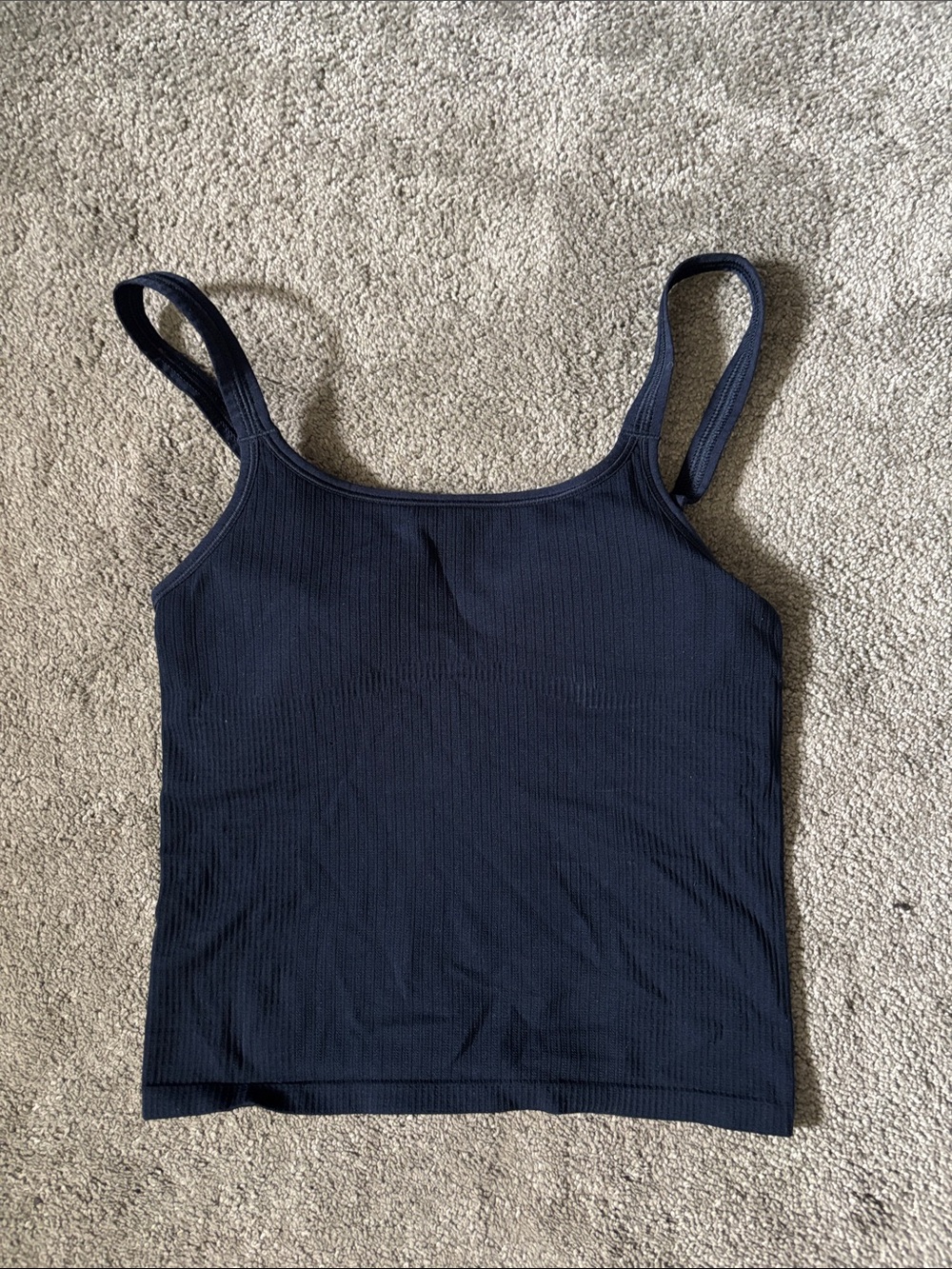 Lululemon Ebb to Street Scoop-Neck Cropped Tank Top navy blue Size 4